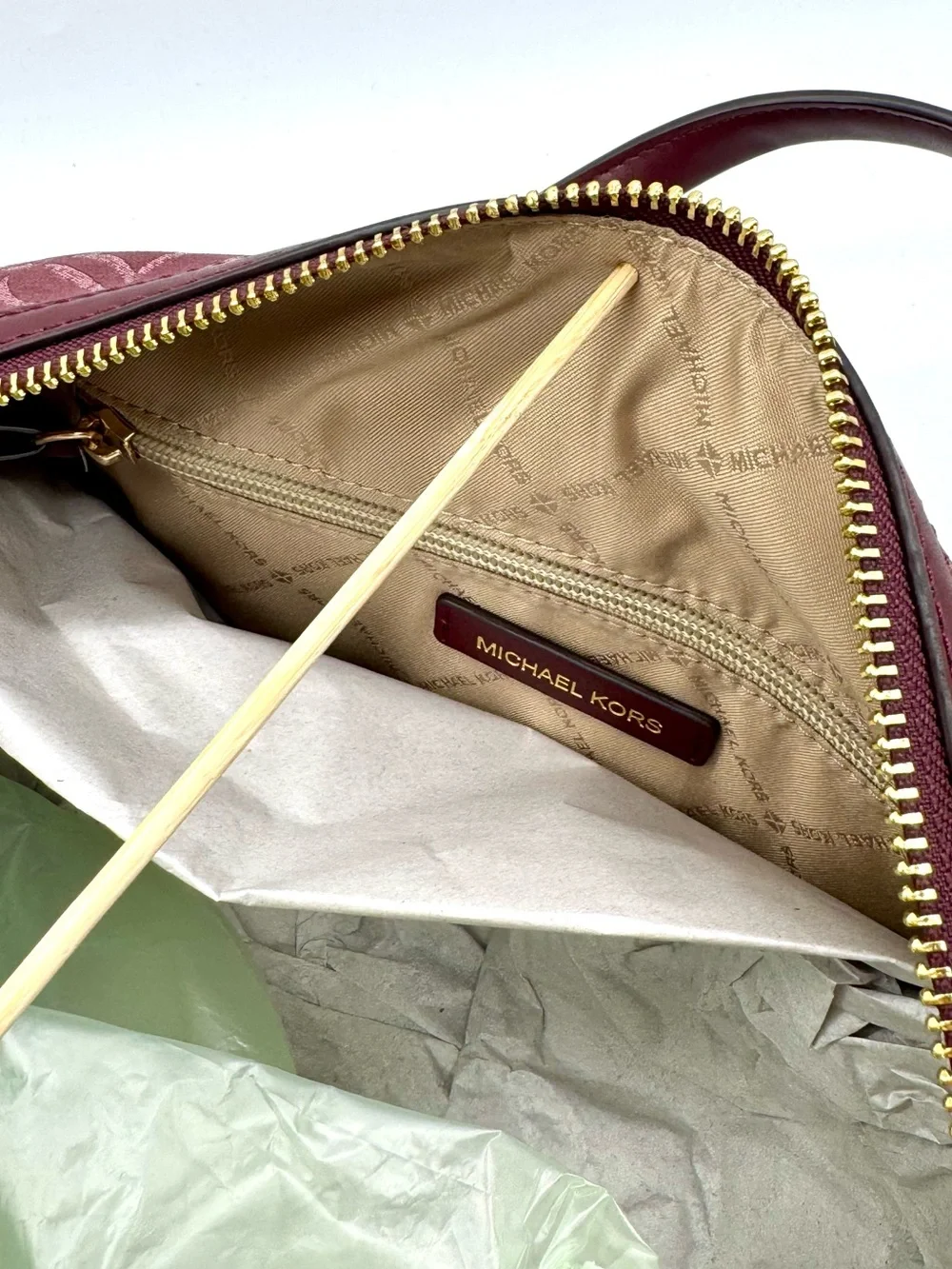Michael Kors Medium Travel Duffle Satchel Bag Ox Blood Multi